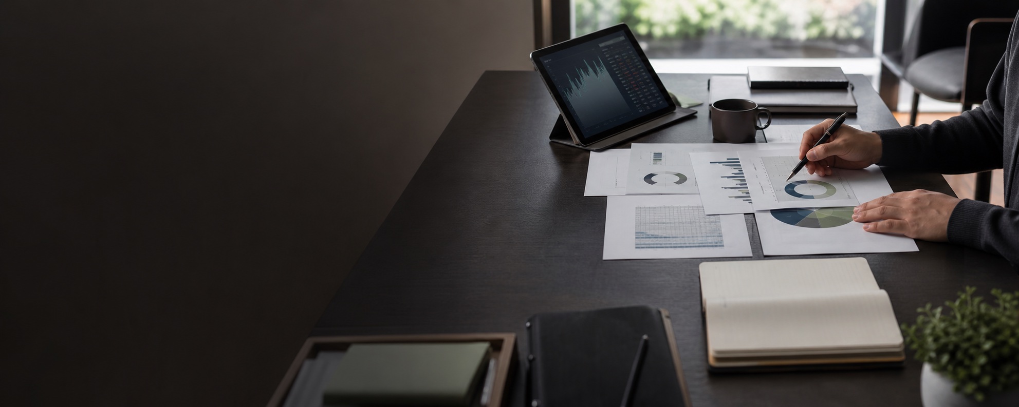 Portfolio allocation materials arranged for review